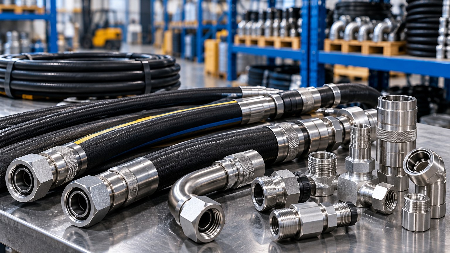 Industrial hoses and fluid connection systems